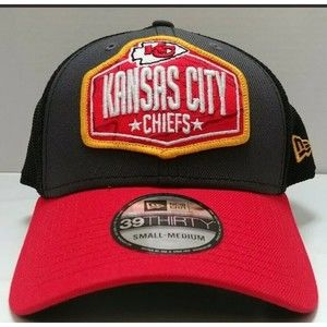 Kansas City Chiefs New Era 2021 Draft Hat Flexfit Mens Trucker Cap- Small / Med